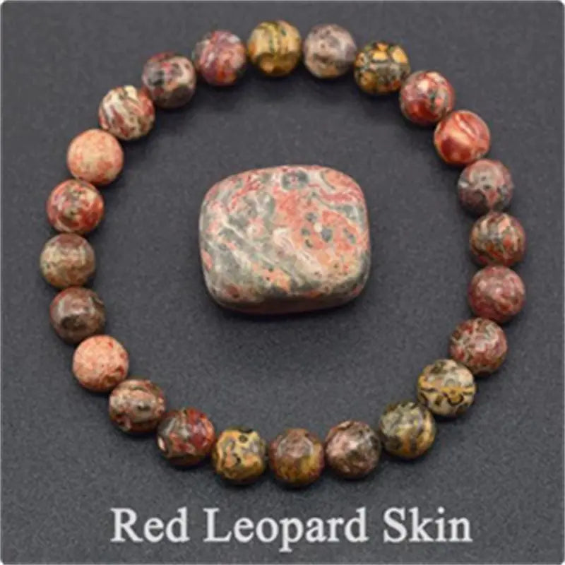 Rose Stone Amazonite Tiger Eye 8mm Beaded Bracelet