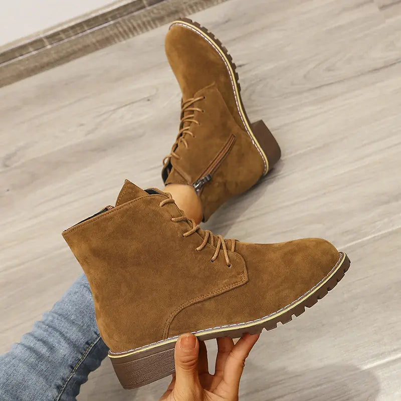 Women's Short Round Toe Martin Boots
