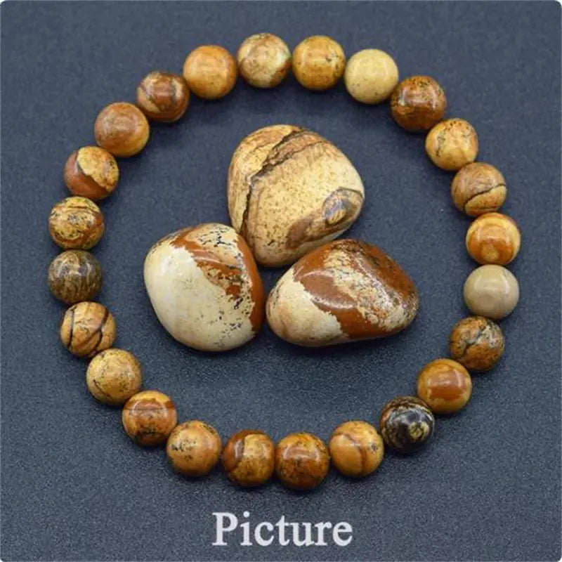 Rose Stone Amazonite Tiger Eye 8mm Beaded Bracelet