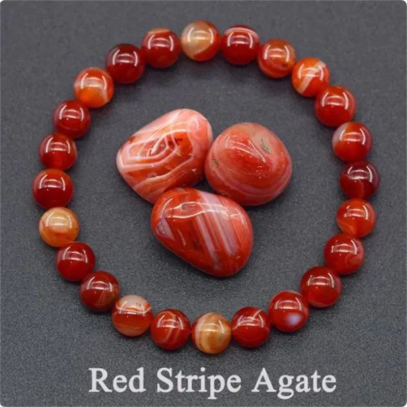 Rose Stone Amazonite Tiger Eye 8mm Beaded Bracelet