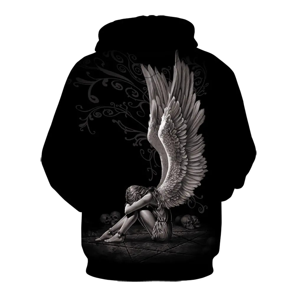 2020 Men's 3D Digital Print Hoodie with Skull Design