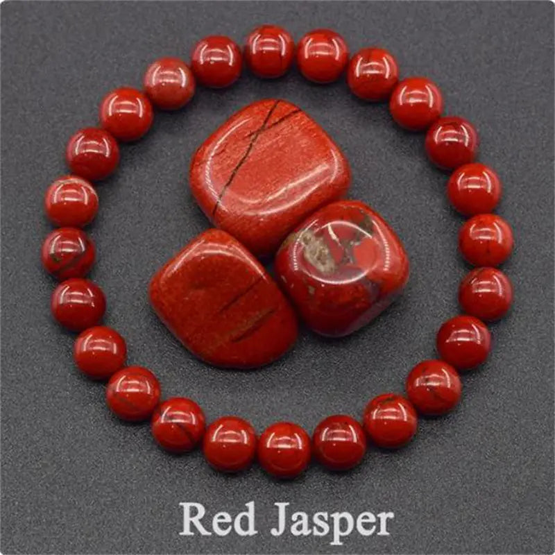 Rose Stone Amazonite Tiger Eye 8mm Beaded Bracelet