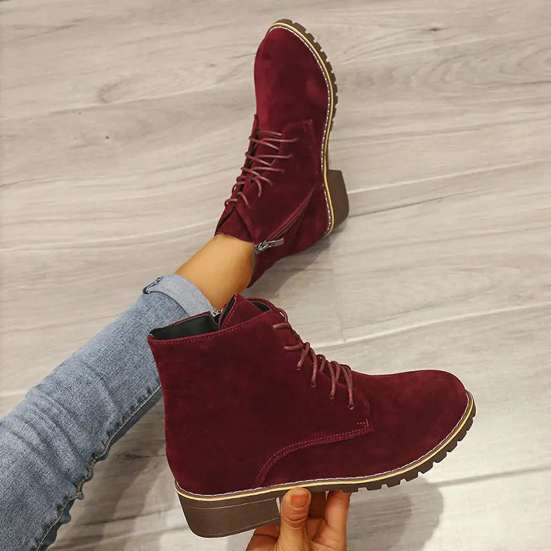 Women's Short Round Toe Martin Boots