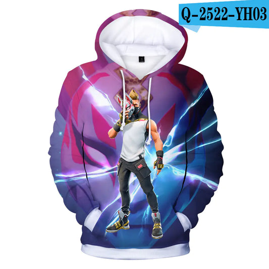 3D Digital Print Hoodie with Cap