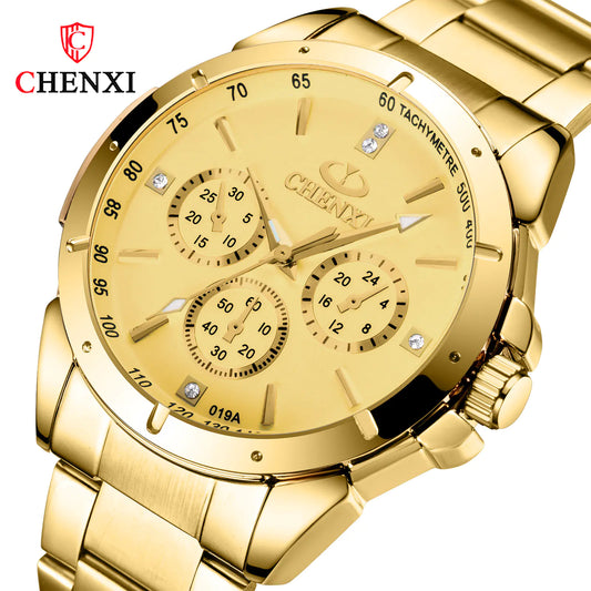 "Couple's Waterproof Quartz Watches with Steel Band"