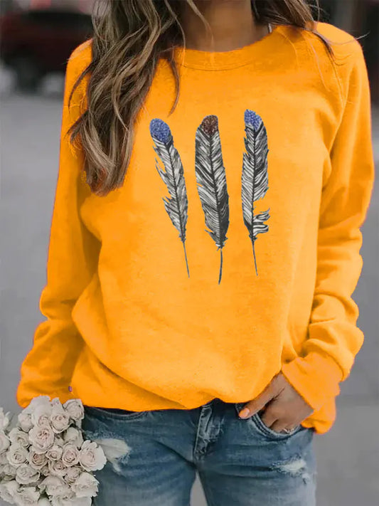 Animal Print Crew Neck Sweater - European & American Style