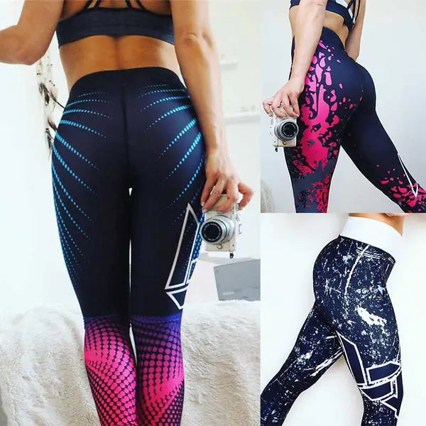 2022 New High-Waist Elastic Geometric Print Leggings
