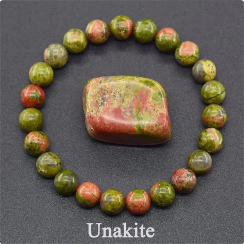 Rose Stone Amazonite Tiger Eye 8mm Beaded Bracelet