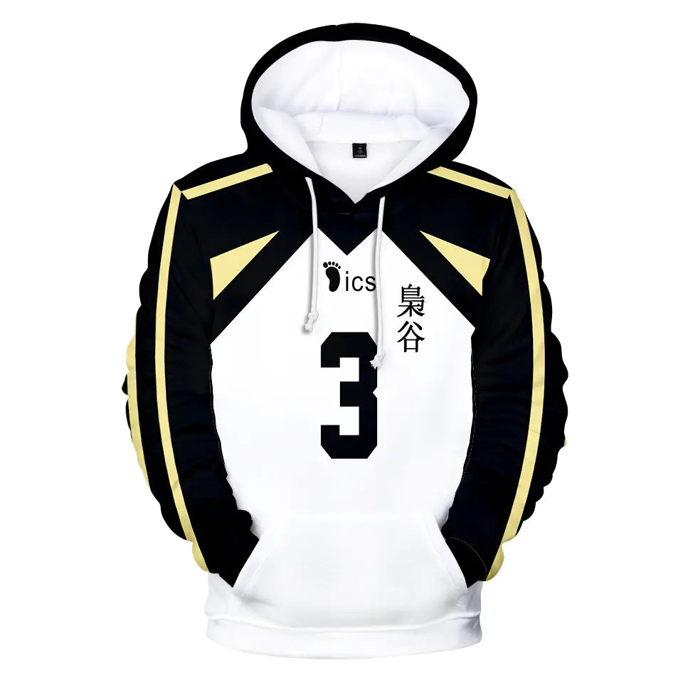 2020 Anime Volleyball Hoodie with 3D Digital Print