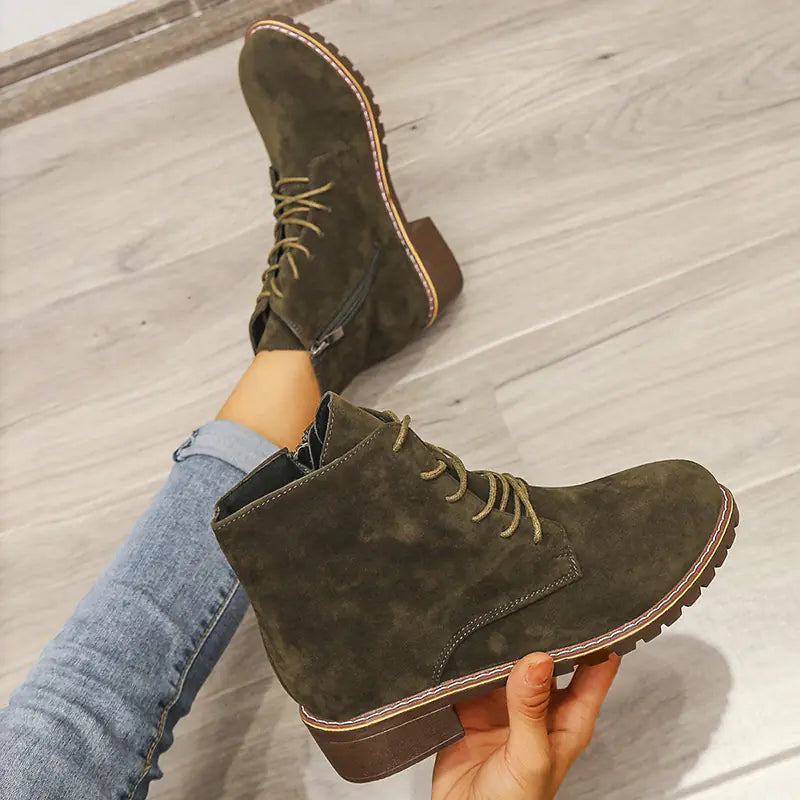 Women's Short Round Toe Martin Boots