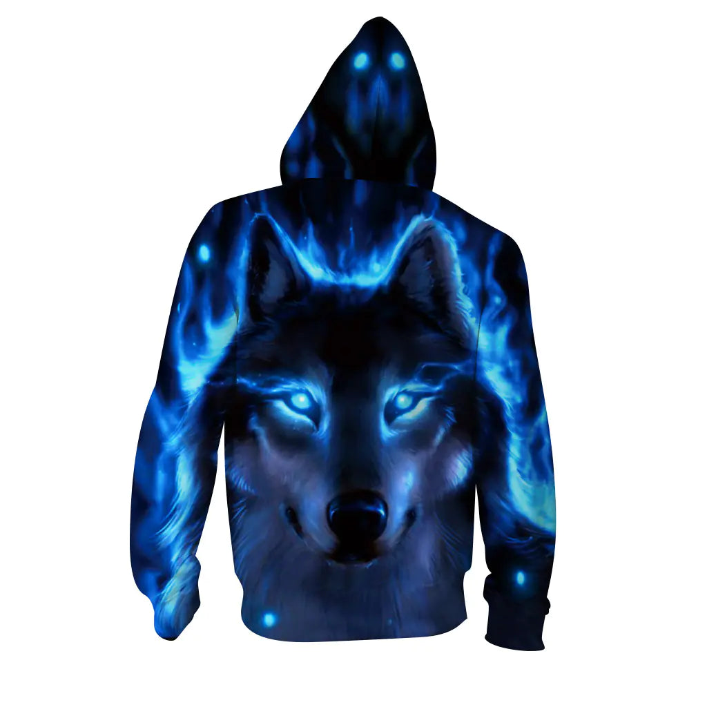 2020 Women's 3D Digital Print Hoodie with Switch