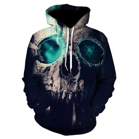 3D Digital Printed Hoodie with Skull Designs