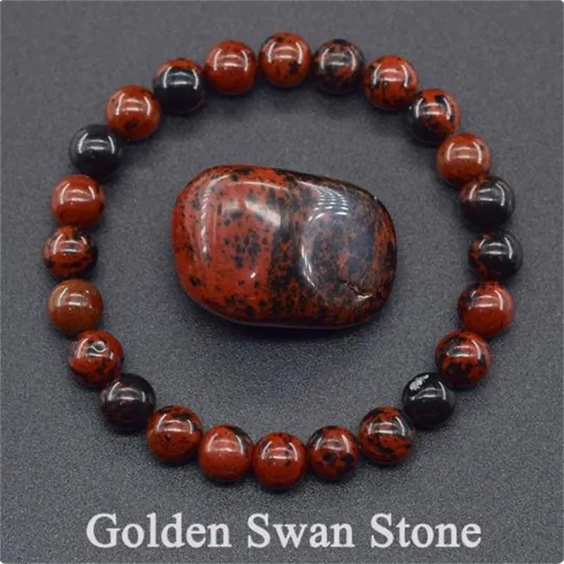 Rose Stone Amazonite Tiger Eye 8mm Beaded Bracelet