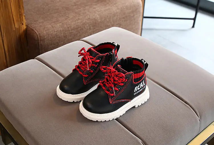 Kids Fashion Cotton Martin Boots with Warm Side Zipper