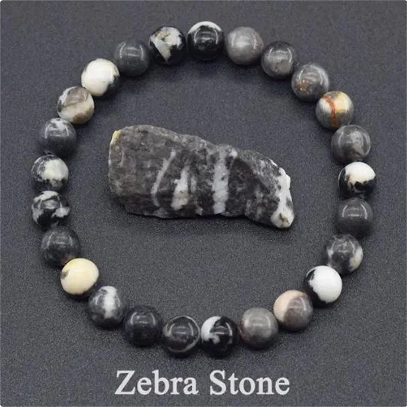Rose Stone Amazonite Tiger Eye 8mm Beaded Bracelet