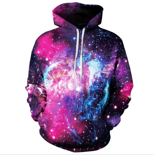 3D Hoodie with Stargazing Digital Print (Long Sleeve)