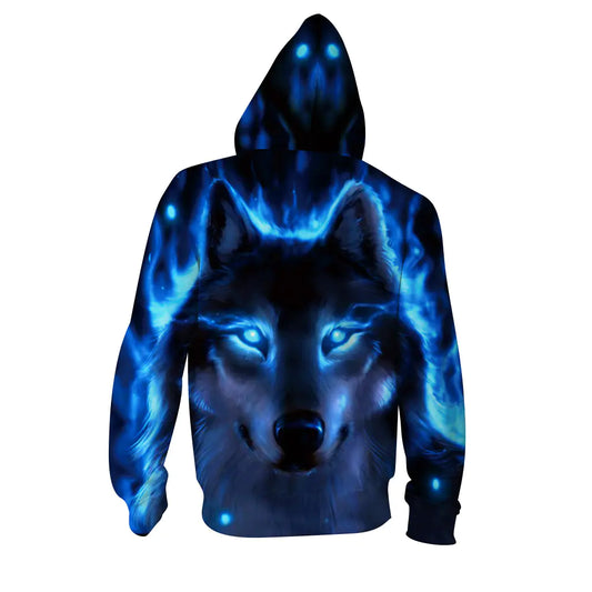 2020 Women's 3D Digital Print Hoodie with Switch