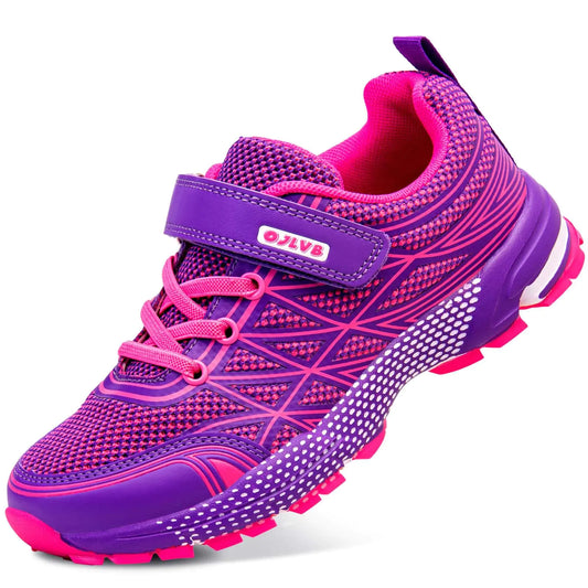 Girls Sneakers Kids Tennis Running Shoes Athletic Walking Gym Trail Shoe Purple 9