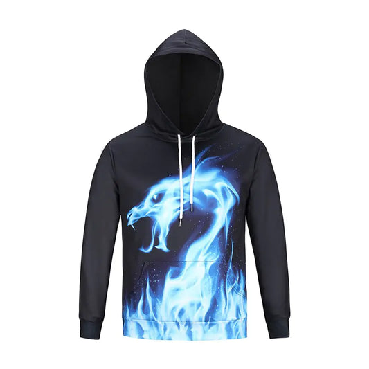 3D Hoodie with Dragon Print for Couples