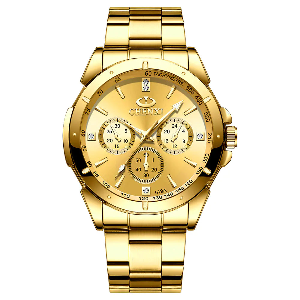 "Couple's Waterproof Quartz Watches with Steel Band"