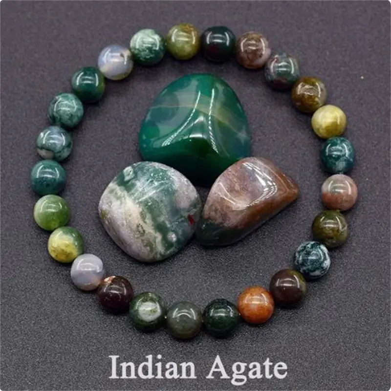 Rose Stone Amazonite Tiger Eye 8mm Beaded Bracelet