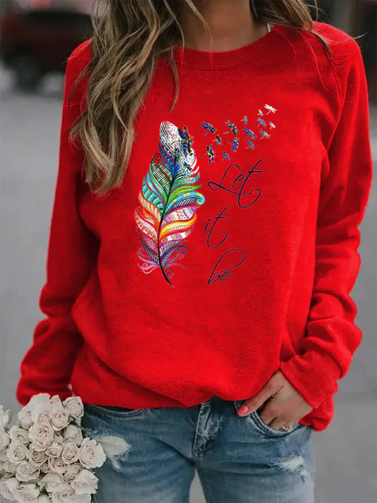 Animal Print Crew Neck Sweater - European & American Style