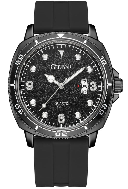 AIYISHI Luxury Mens Waterproof Wristwatch with Date Calendar Classic Analog Quartz Dress Watch for Men relojes para Hombres Trabajo (G693black)