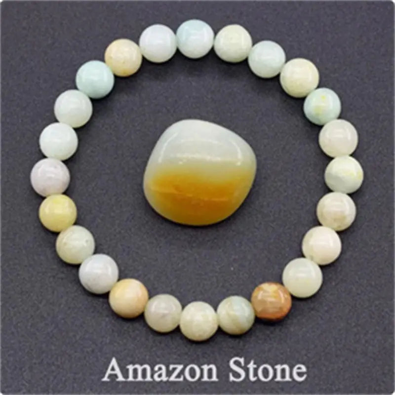 Rose Stone Amazonite Tiger Eye 8mm Beaded Bracelet