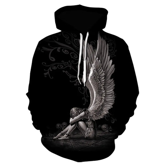 2020 Men's 3D Digital Print Hoodie with Skull Design