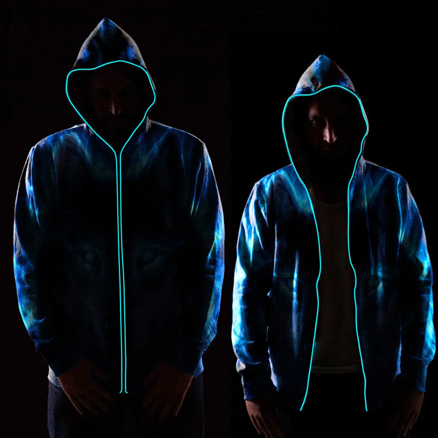 2020 Women's 3D Digital Print Hoodie with Switch