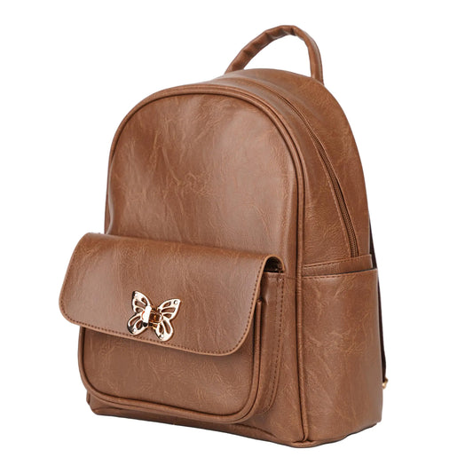 ZENPUNK Small Backpack for Women Backpack Purse Womens Fashion Backpack Mini PU Leather Backpack For Gifts (Brown)